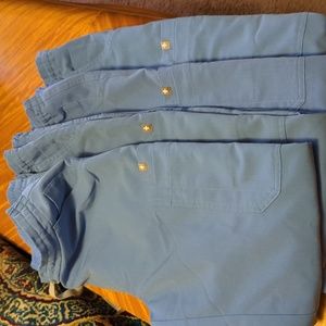 4 pair small Figs blue drawstring pants